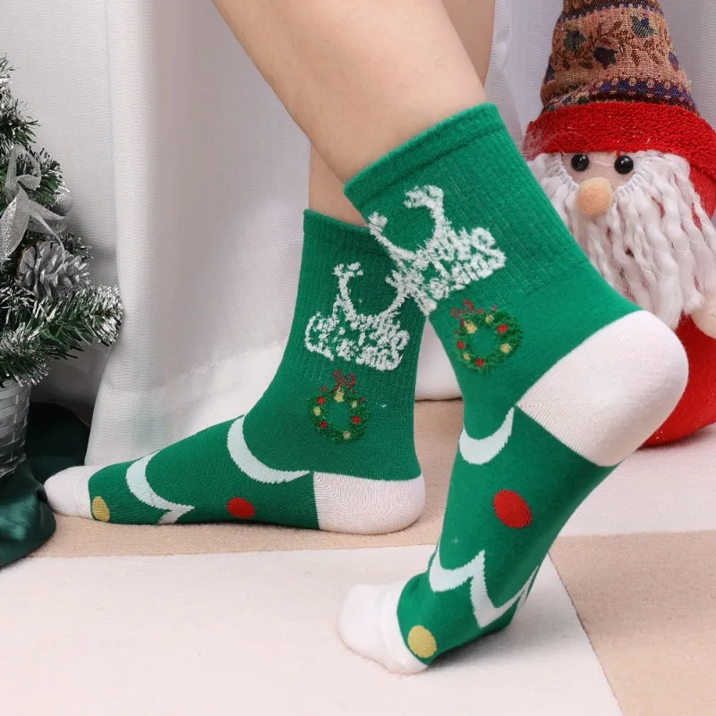 Cartoon Christmas Animal Tube Socks Autumn Winter Women Men Santa Claus Elk Snowman Cotton Socks Thick Warm Soft Socks Cute Gift