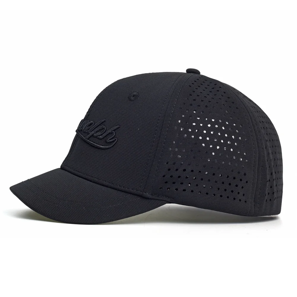 Mesh-Baseballkappe mit kurzem Schirm und geschlossener Rückseite für Herren und Damen – Atmungsaktive Snapback-Mütze, passende Dad-Hat, verstellbar, einfarbig im Trucker-Stil – Detail 3