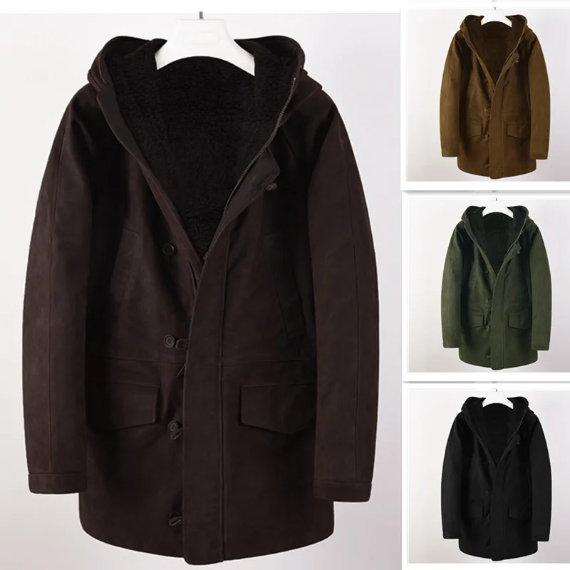 

In Stock Wholesale New Product2024Men's Coat Thickened Suede Fabric Jacket Independent Station Autumn and Winter Coat