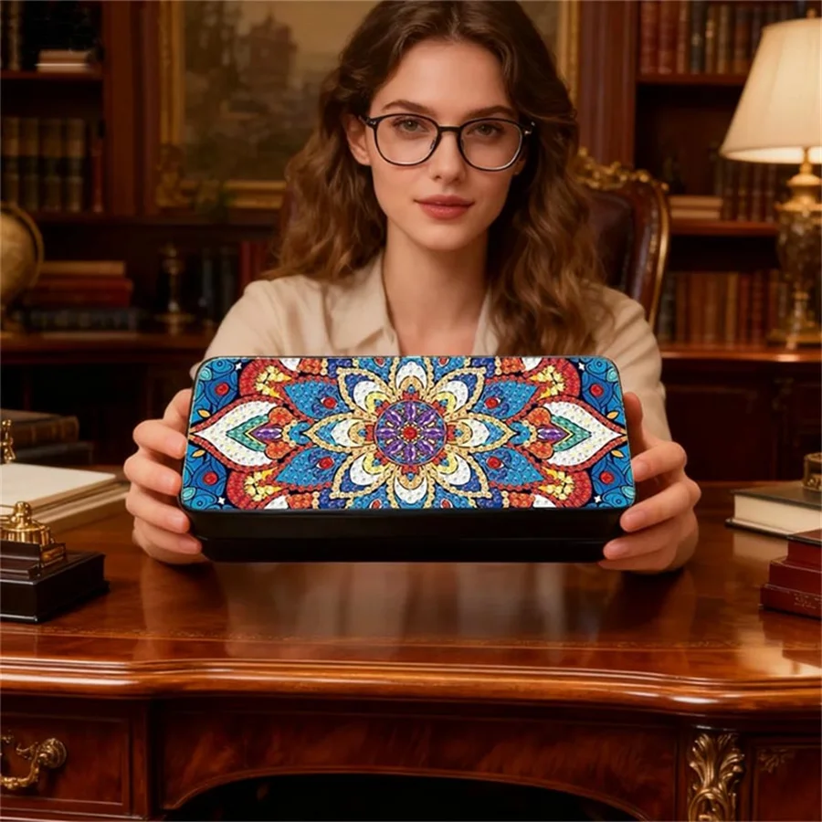 

Diamond Art Painting Eye Glass Case kit for Adult,DIY Rose and butterfly Handmade Diamond Art Glasses Case Art Craft Travel Gift