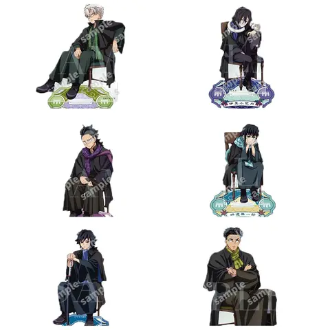 Support en acrylique Demon Slayer assis dans les rangées, 10-14cm, figurine Obanai Gyomei, poupée Sanemi, Giyuu, jouets d'ornement de bureau Muichirou