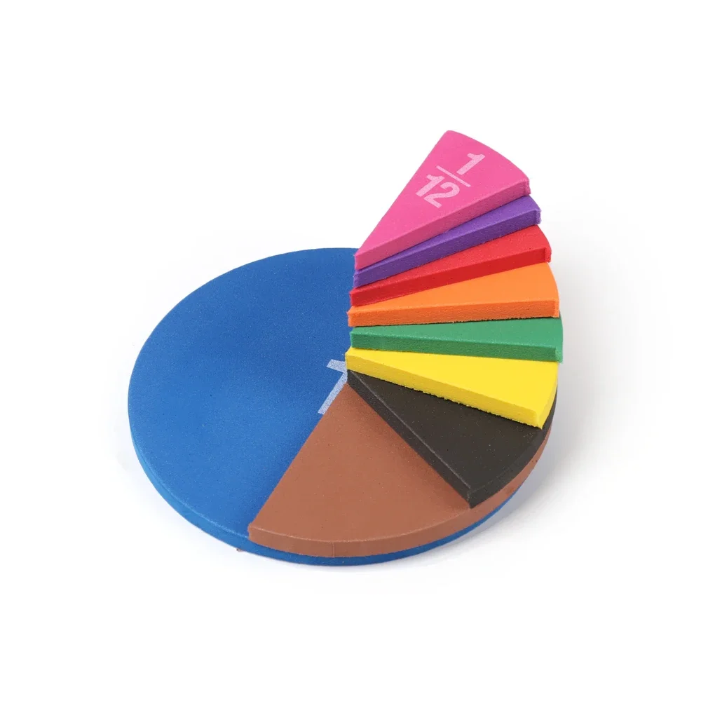 51 pz EVA Strumento di Frazione Dimostratore A Forma Rotonda Montessori Matematica Giocattoli Educativi Sussidi Didattici Frazioni Righelli Strumenti