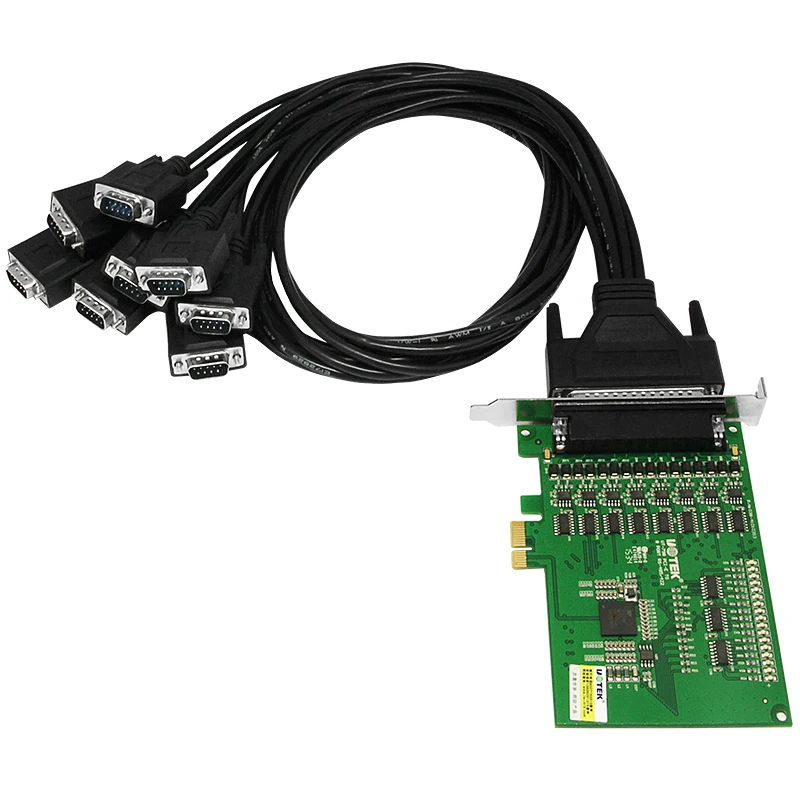 UOTEK Industrial High Speed PCI-E to 8 Port RS-485 RS-422 Serial Card PCIE to RS485 RS422 Converter ESD Anti-lightning 4U UT-798