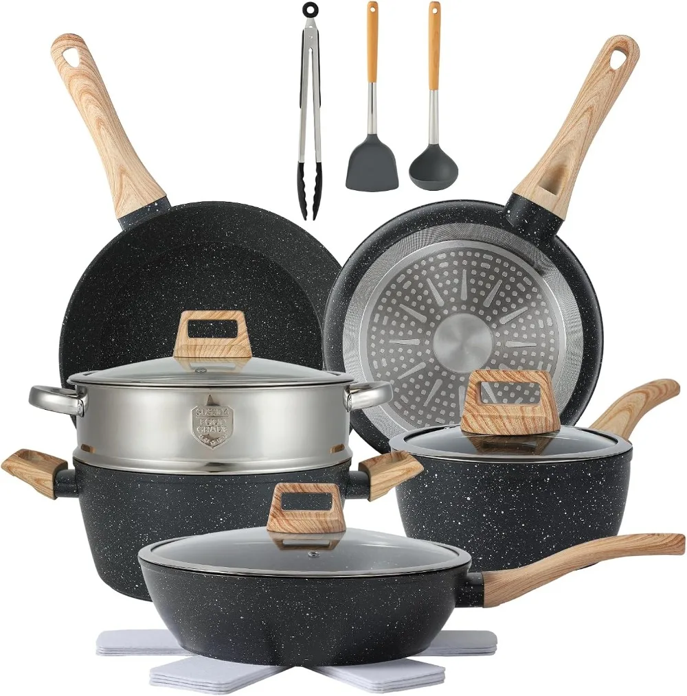 

16PCS Pots and Pans Set Non Stick Cookware Set Nonstick with Cooking SetAnd 21-piece sets are available for selection