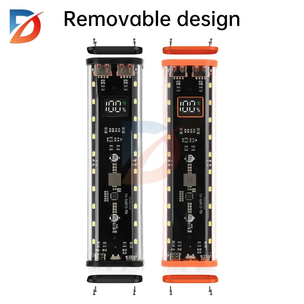 18650 Power Bank Case 22.5W Fast Charging Dual USB Charge DIY Shell for iPhone Xiaomi Detachable 18650 Battery Storage Box