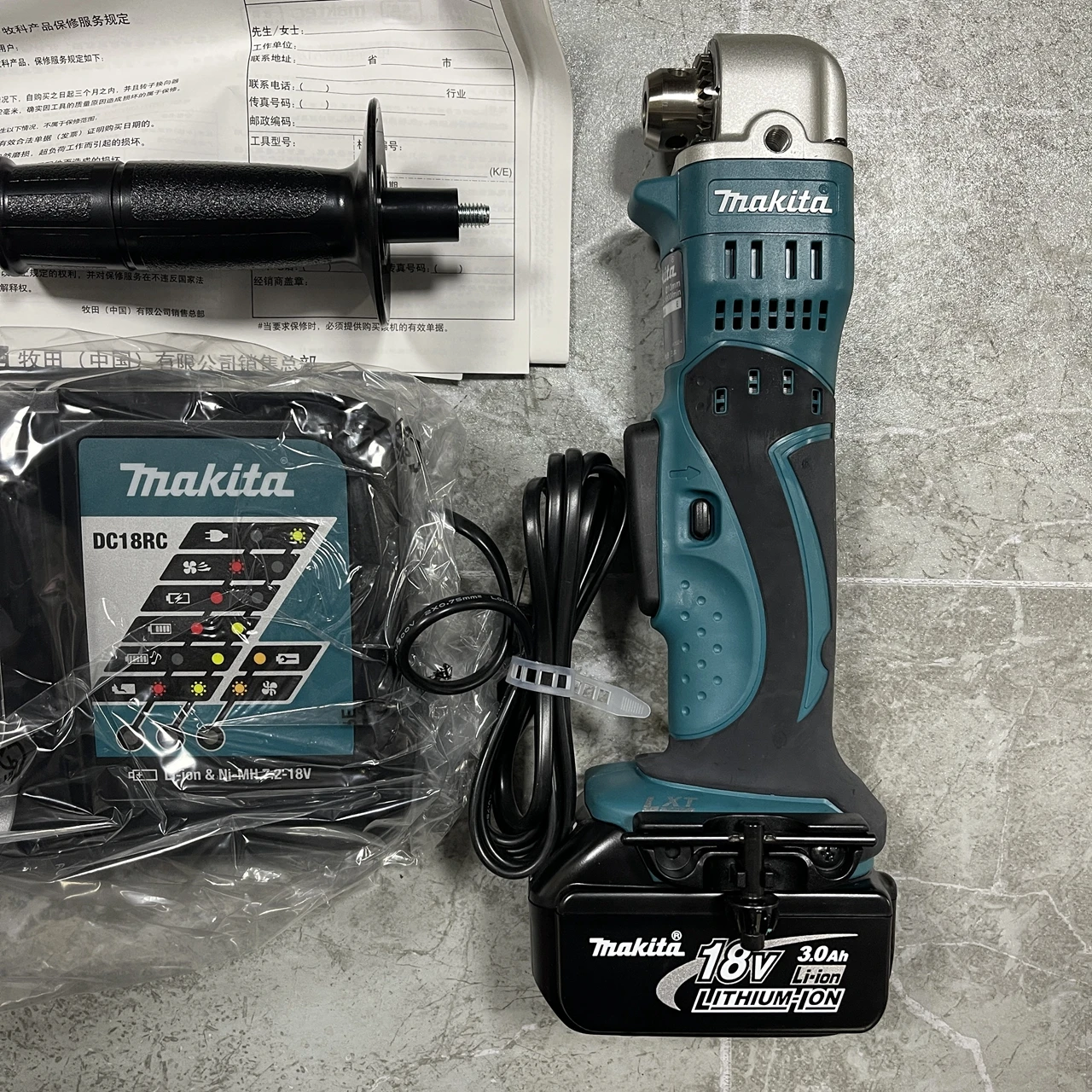 MAKITA BDA350 18V ANGLED CORDLESS DRILL Includes 3.0AH lithium battery and charger