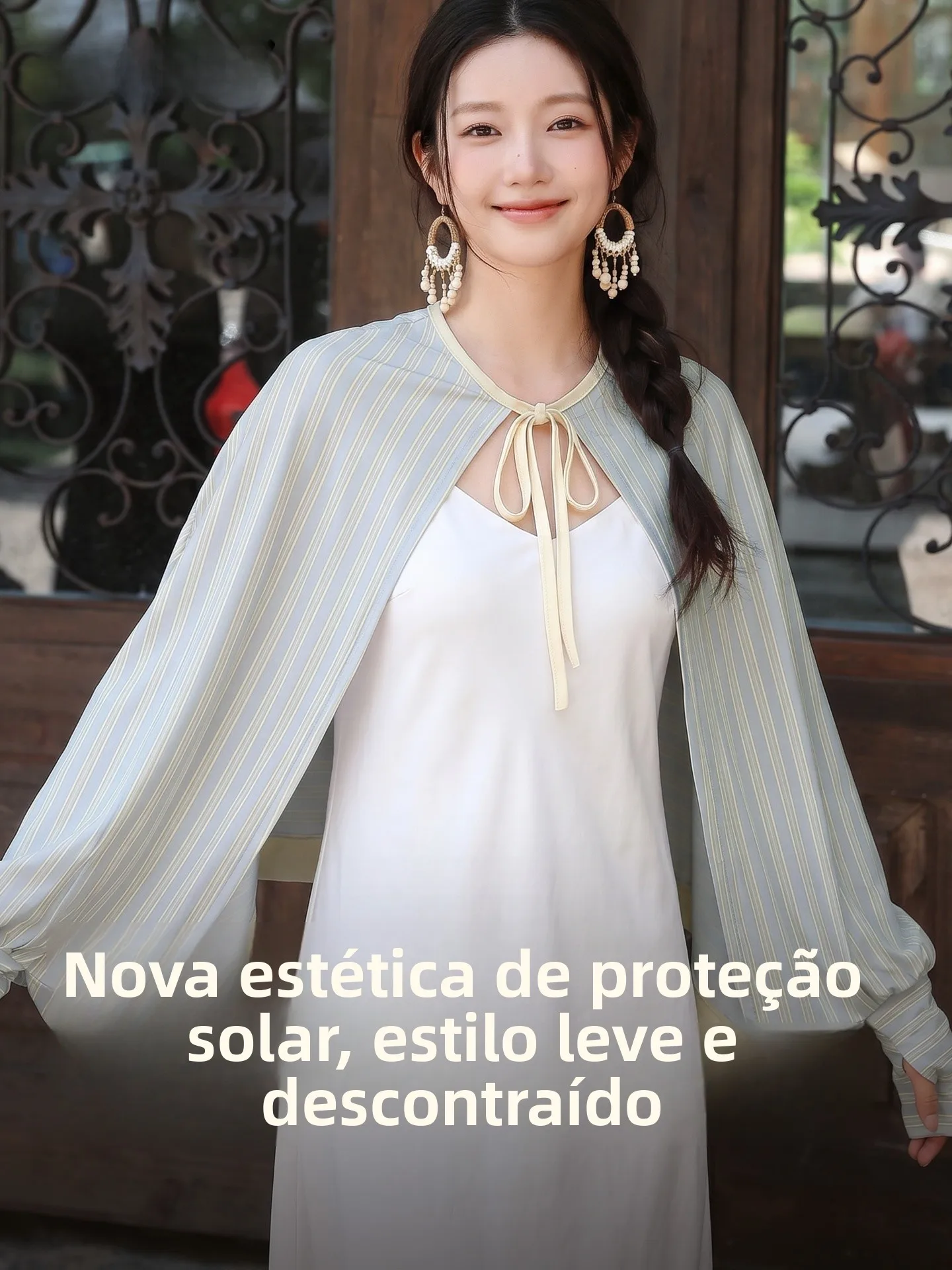 cacuss-ice-silk-stripe-women's-summer-loose-lightweight-breathable-sunscreen-shawl-outdoor-cycling-sunshade-cloak