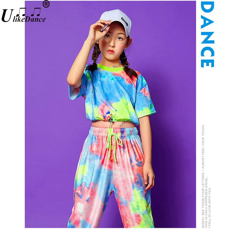 Kid Street Dance Mädchen Jazz Kostüm Hip Hop für Mädchen Ballsaal Kostüme Hip Hop Hosen Für Kinder Leistung Modern Dance Kleidung