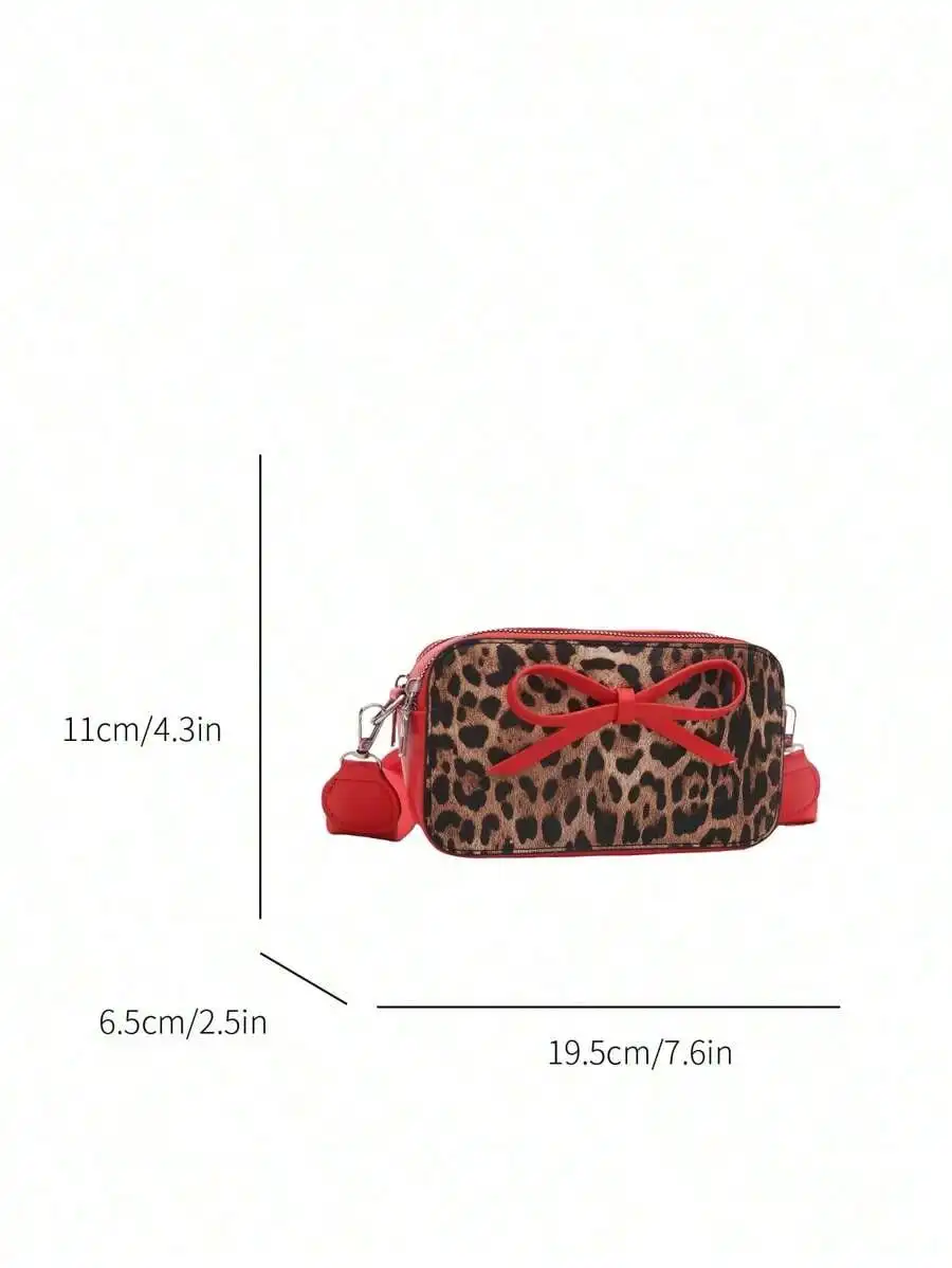 حقيبة كتف صغيرة بلون الحلوى على شكل الفهد - حقيبة كروس/كاميرا/مستحضرات تجميل معدنية للفتيات #4