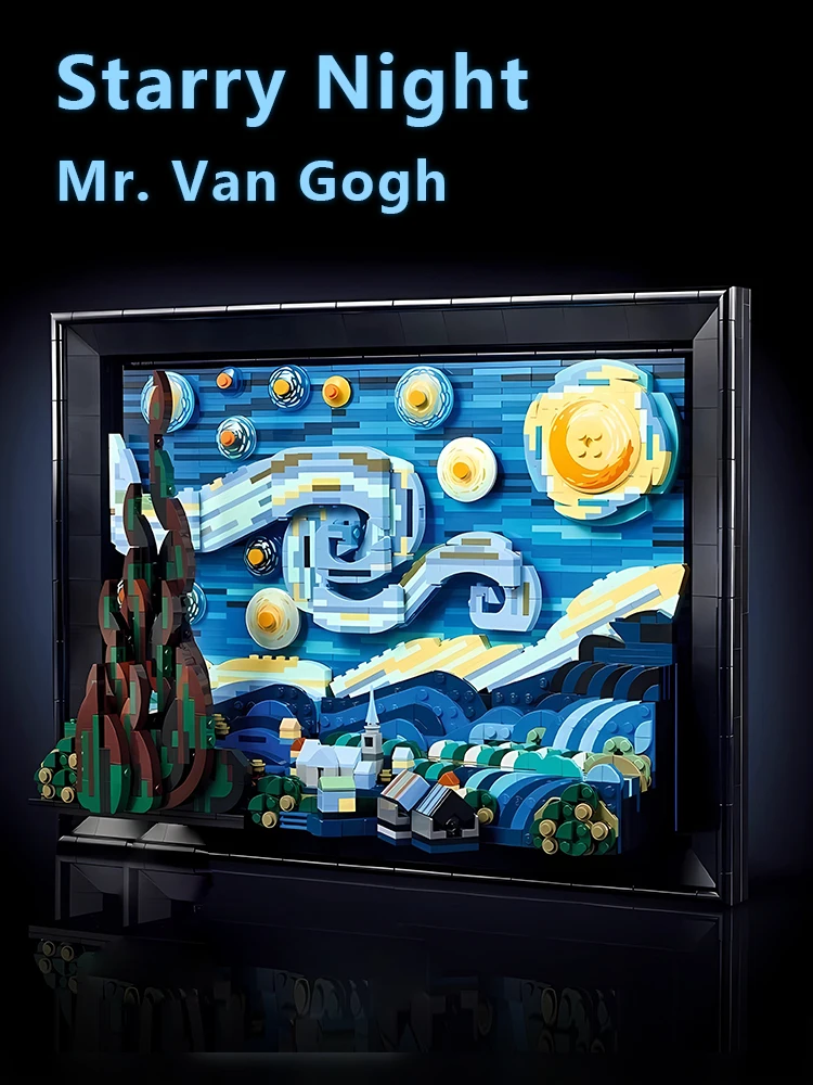 

Building block toys; Starry Night by Mr. Van Gogh; Starry sky painting; Puzzle toy; Hang on the wall; Gift