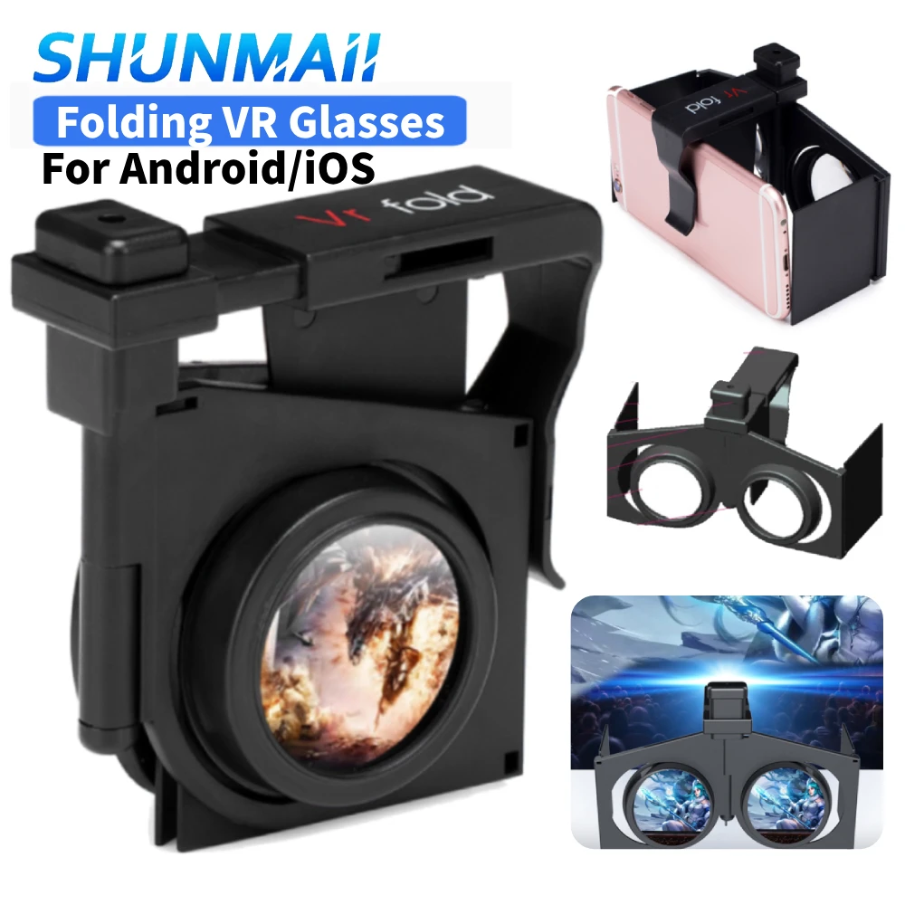 نظارات بلاستيكية ثلاثية الأبعاد قابلة للطي ألعاب أفلام ثلاثية الأبعاد الواقع الافتراضي VR نظارات صغيرة قابلة للطي الواقع الافتراضي VR للهاتف المحمول