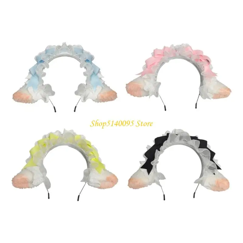 Dxae Plux moutons Bandons d'oreille ajusté pour les filles garçons halloween Photo accessoires habillés