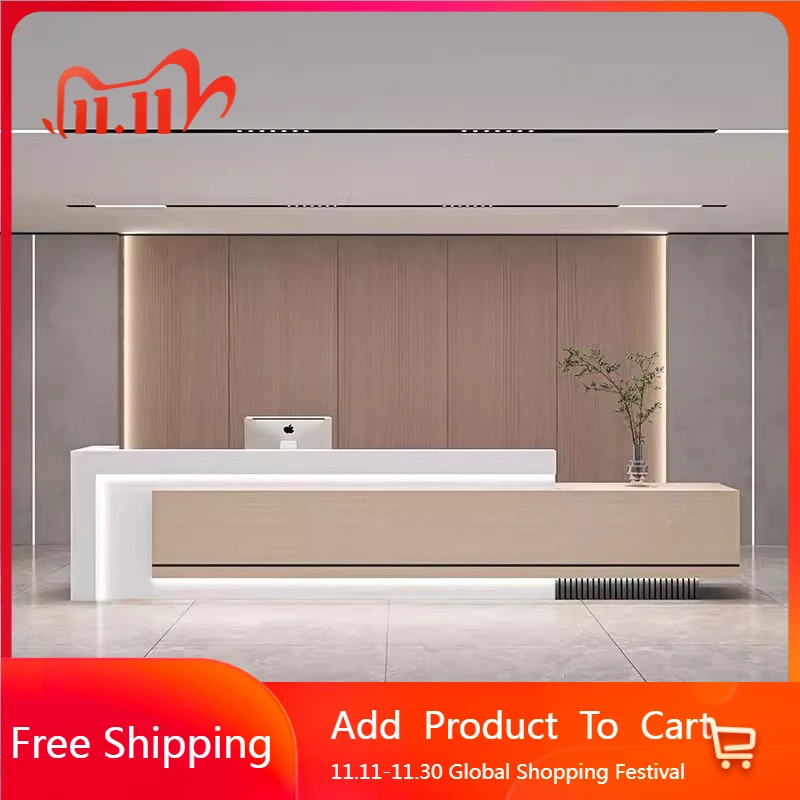

Long Hotel Reception Desks Organizers Design Restaurant Reception Desks Beauty Salon Comptoire Accueil Commercial Furniture