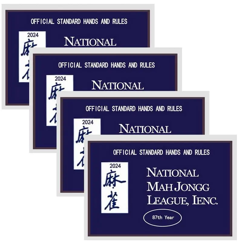 National Mah Jongg League Cards 4 PCS Large Size Mah Jongg League Card Set 2024 Mahjong Scorecard With Standard Hands And Rules