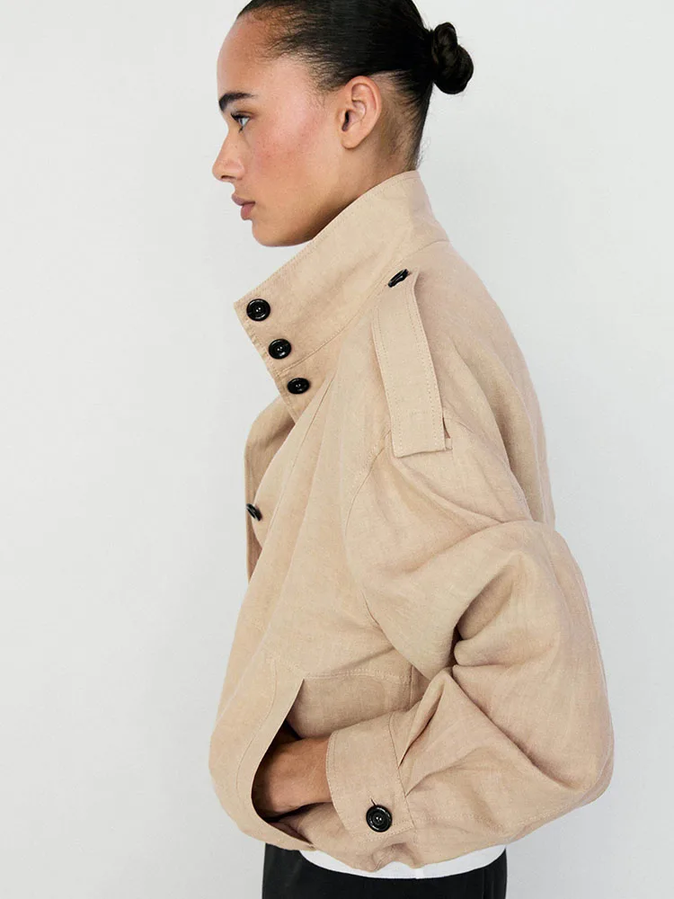 New Autumn Women's Simple Versatile Long Sleeve Pilot Jacket Short Outerwear Elegant Fashionable All-Match Stylish Coat