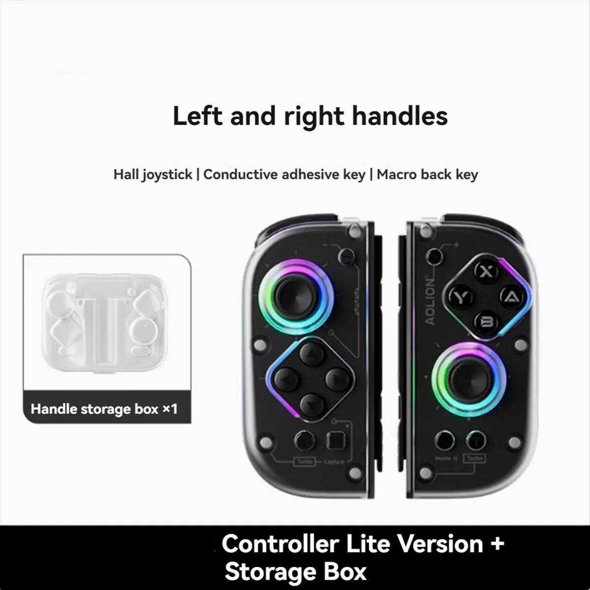 

for /Lite/Oled Joypad BT 5.2 L/R Gamepad with RGB Light Game Controller for PC Android IOS Black