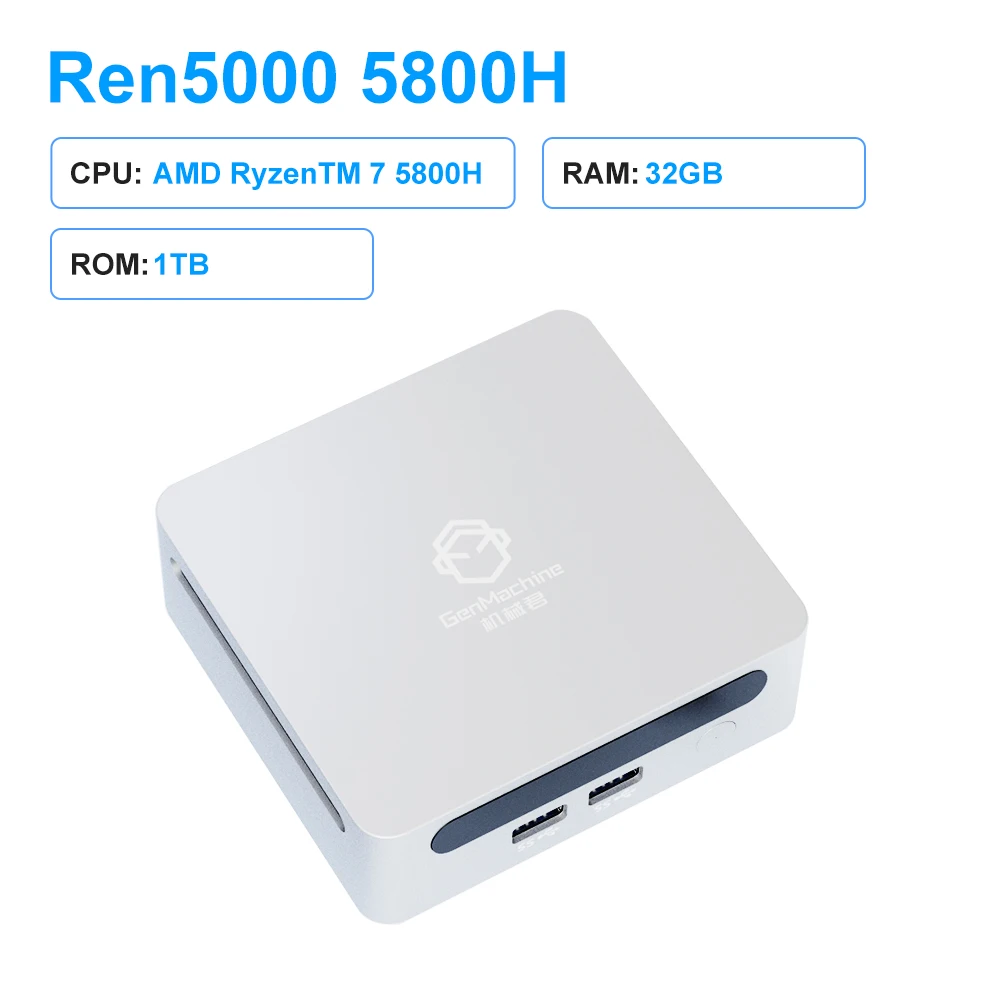 GenMachine AMD Ryzen 7 5800H Windows 11 MINI PC DDR4 16/32GB 256