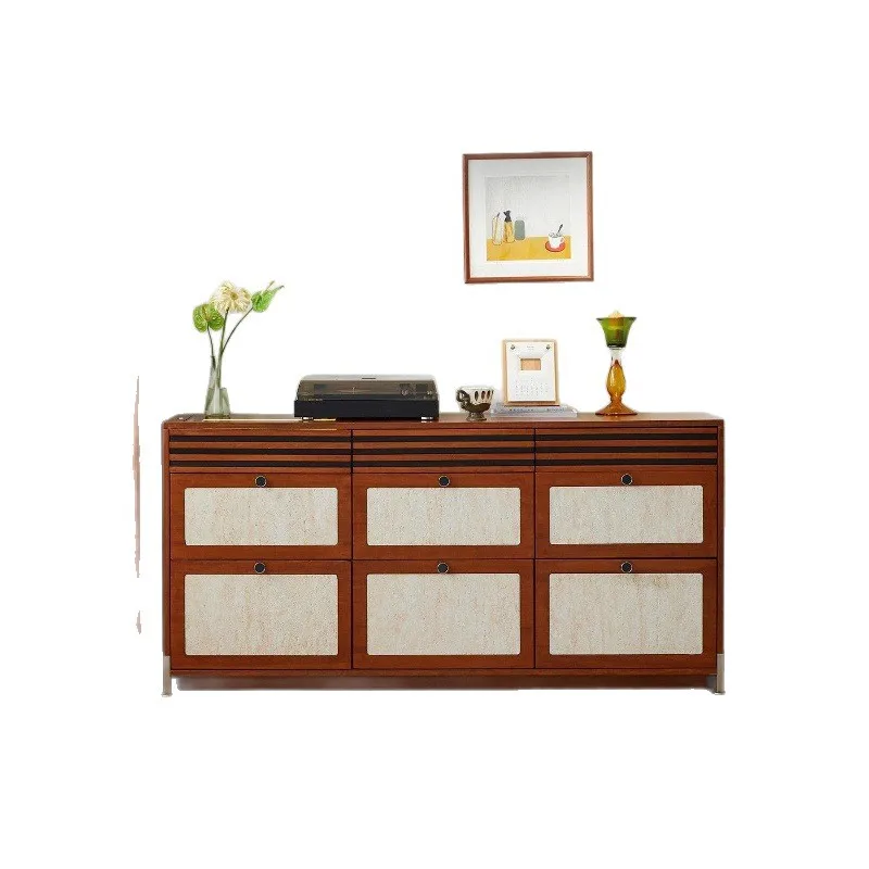 

Nordic style color matching nine-bucket cabinet, dining side cabinet integrated against the wall, bedroom drawer cabinet, solid