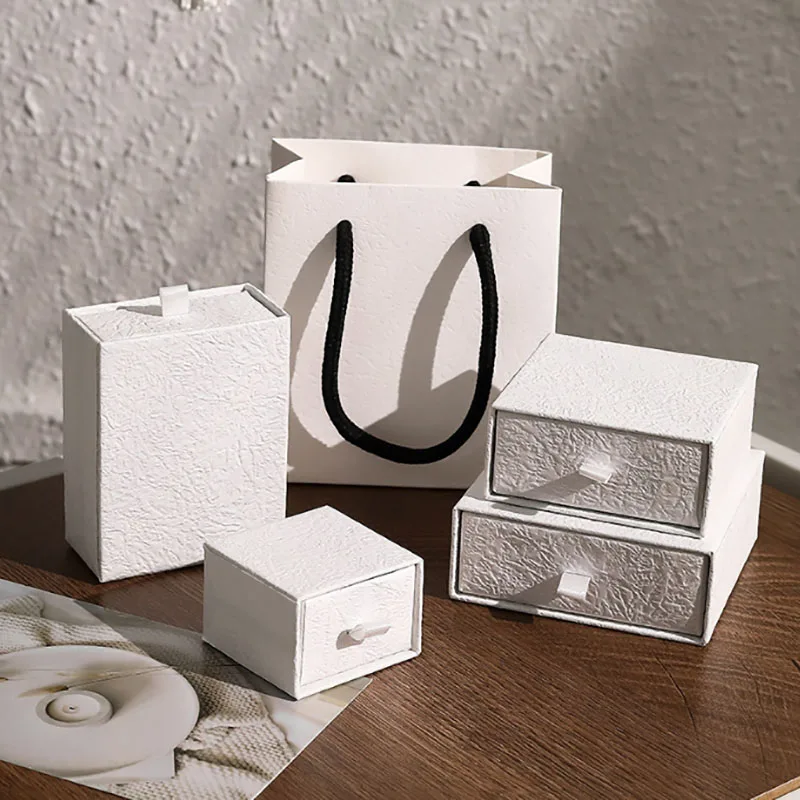 Fashion White Jewelry Organizer box Engagement Ring For Earrings Necklace Bracelet Display Gift Drawer Boxes 30Pcs/Lots