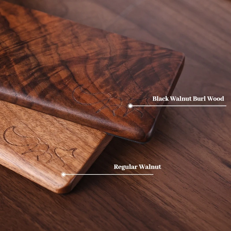 Chosfox Mechanical Keyboard Wrist Rest Custom Burl Grain North American Black Walnut Wood Ergonomic Palm Rest For Office Gaming
