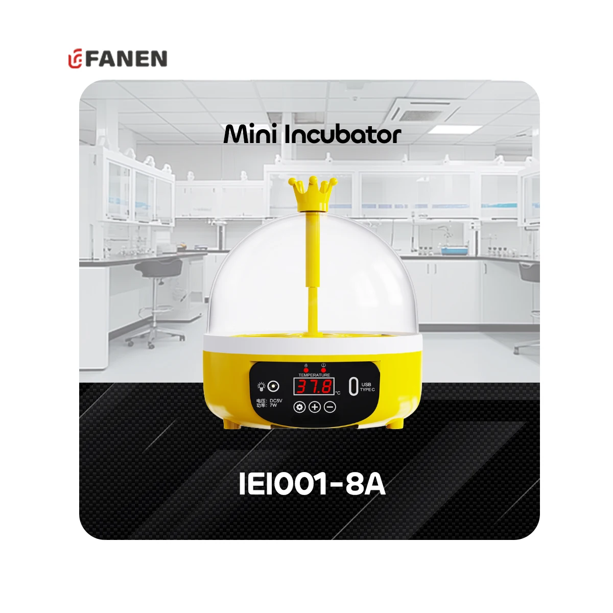 

Fanen Mini Automatic Incubator Egg Hatching Machine for 8 Eggs