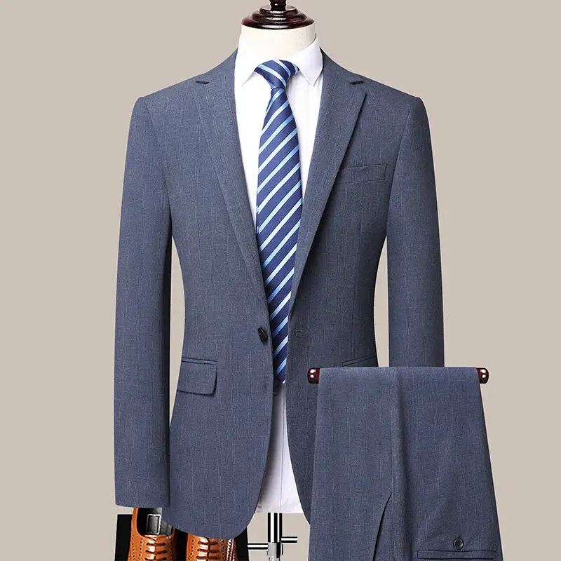 

2025 High quality fashion handsome all fashion casual business wedding banquet men's two-piece set