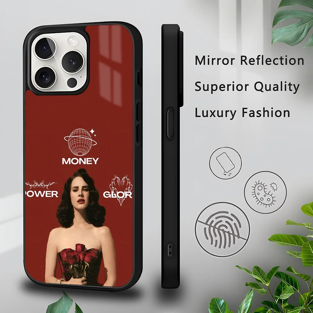 singer L-lana-del-rey  Phone Case  for iPhone 16 15 14 13 Pro Max 11 Mini Alex Mirror For Magsafe Wireless Charging Cover