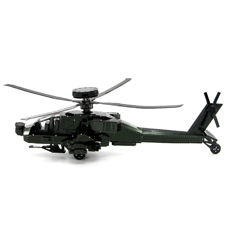 

3D Metal Puzzle Model DIY AH-64D Apache Manually Assembling Puzzles Desktop Display Educational Toys For Adult Children Gifts