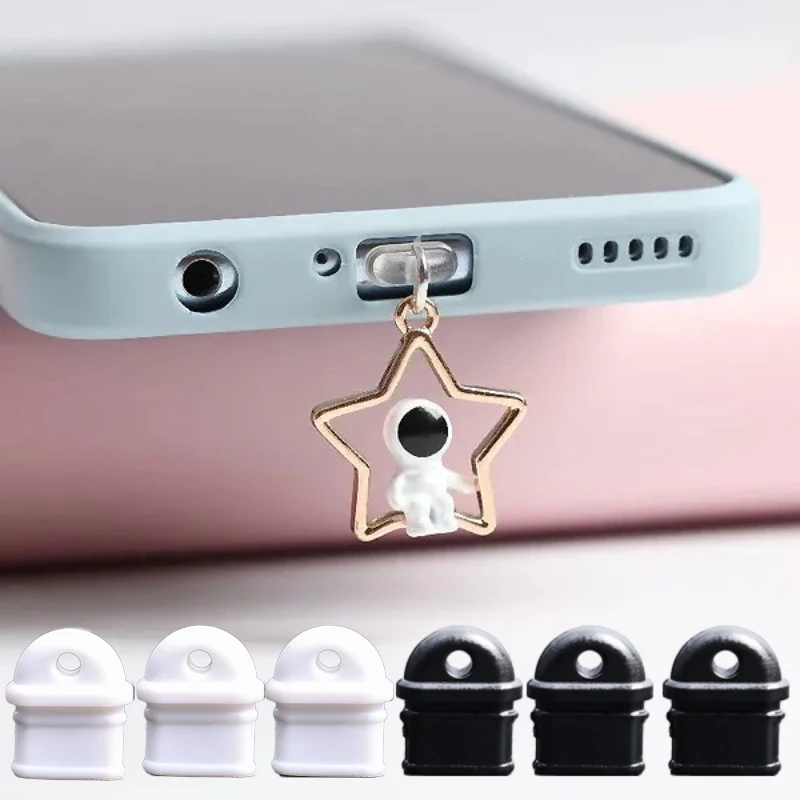 20/10/1Pcs DIY Dust Plug Mobile Phone Charging Port Dust Plug Charm Pendant USB Type C Dust Stopper for Samsung Xiaomi Huawei