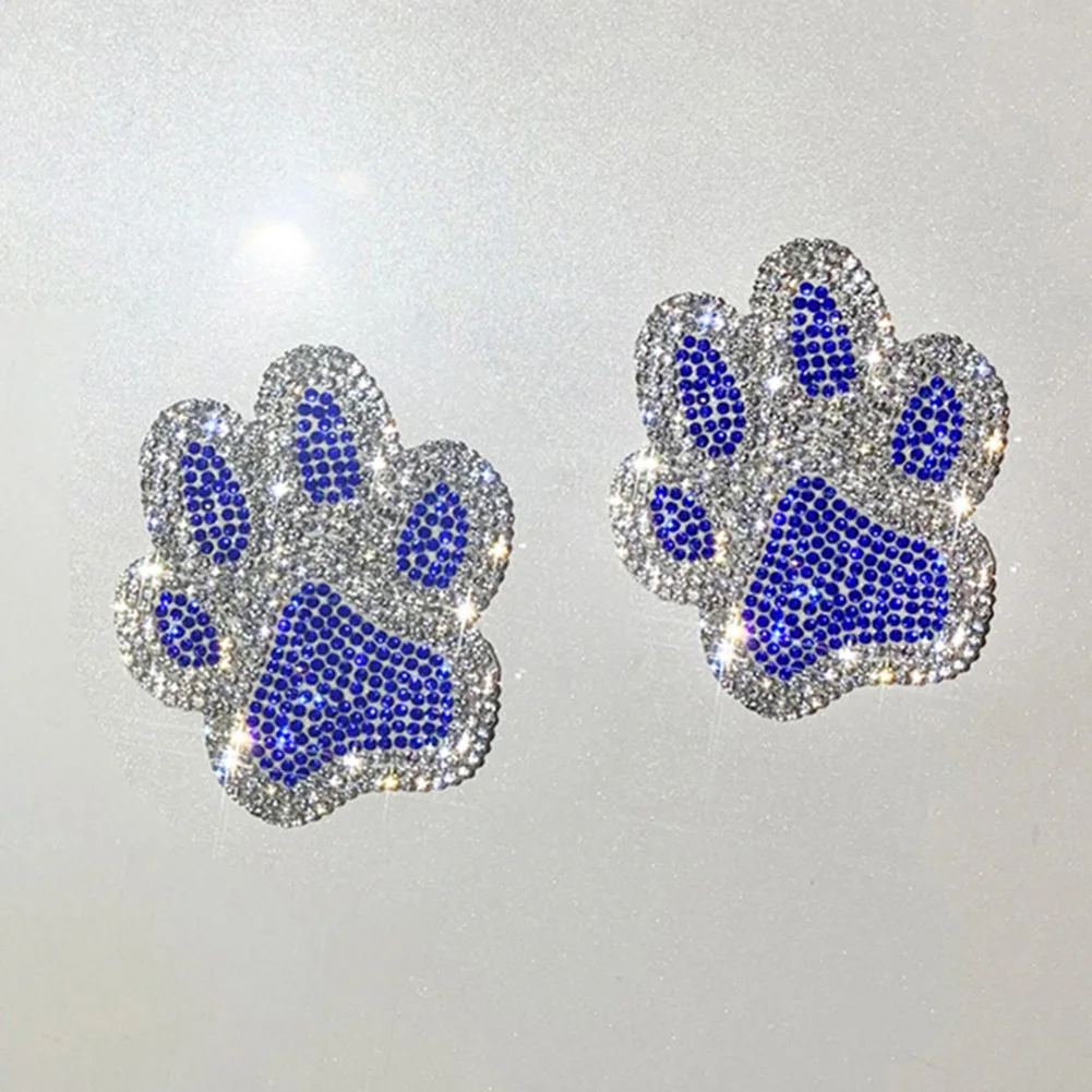 Adhesive-Based Paw Print Stickers with Rhinestone Detailing for Cars for bikes Laptops Mugs and Hard Flat Surfaces