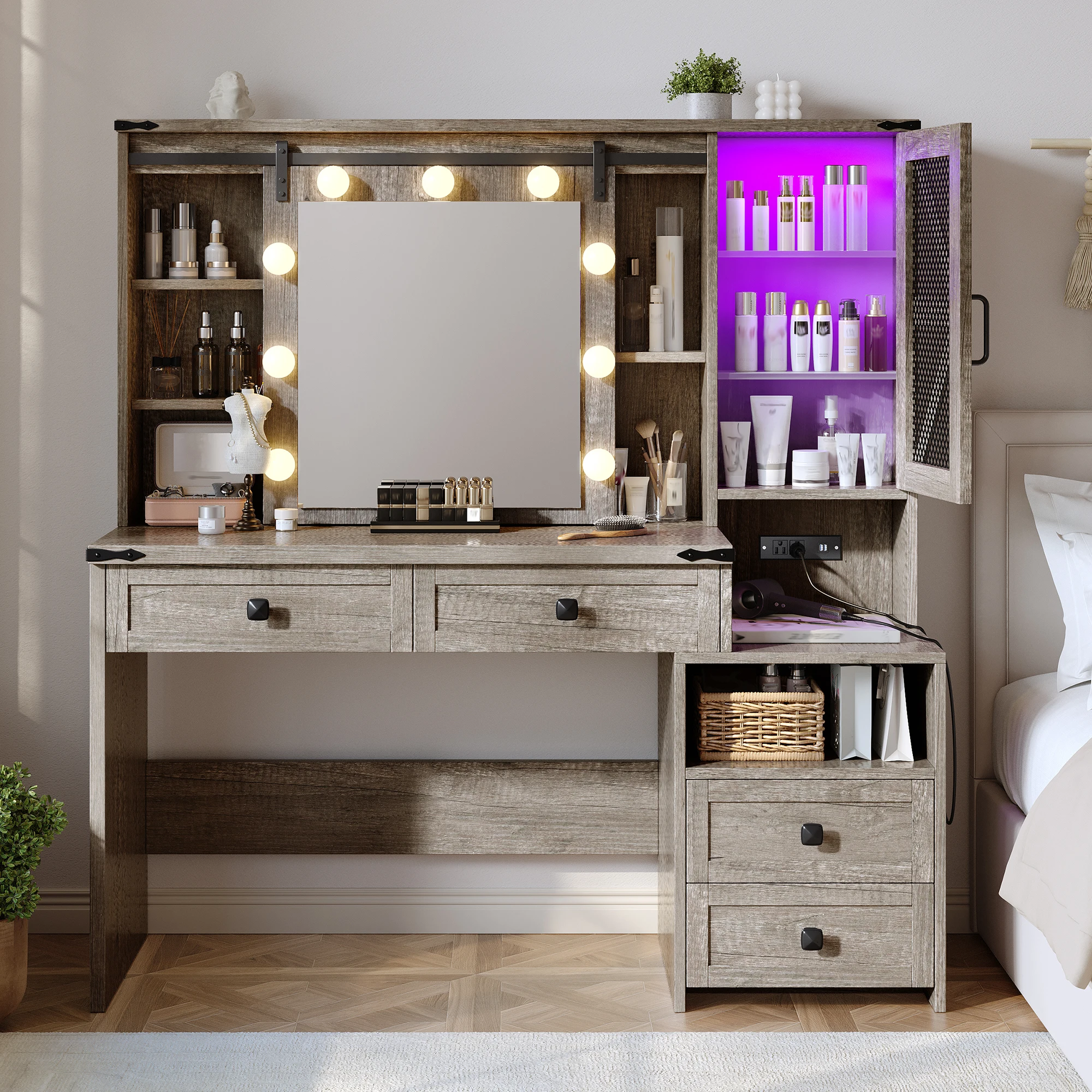 EnHomee Farmhouse Makeup Vanit - огляд і ціна Dressing Table Vanity With Lighted Mirror