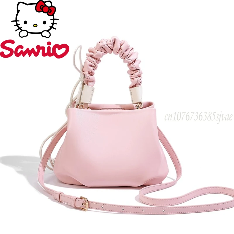 Sanrio Hello Kitty New Women's Shoulder Bag Fashion Trend Mini Women's Handbag Luxury Brand Original Fashion Mini Bucket Bag