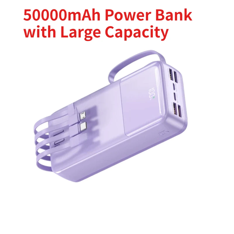 50000mAh Power Bank 22.5W with Large Capacity for IPhone Huawei and Samsung Mobile Phones Outdoor Mobile Phone Powerbank