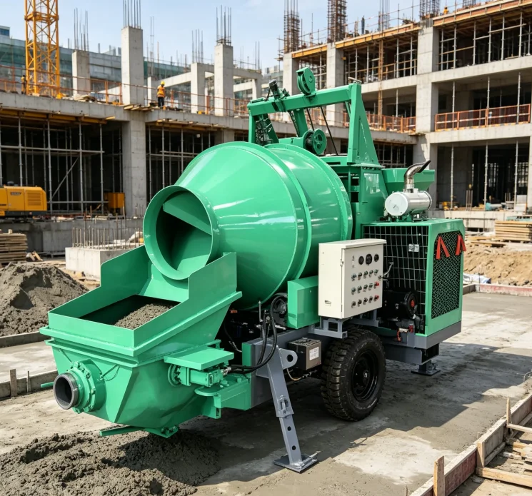 30m3/h Mobile Diesel Concrete Line Pump 120m Vertical 500m Horizontal Reach PLC Controlled High Efficiency