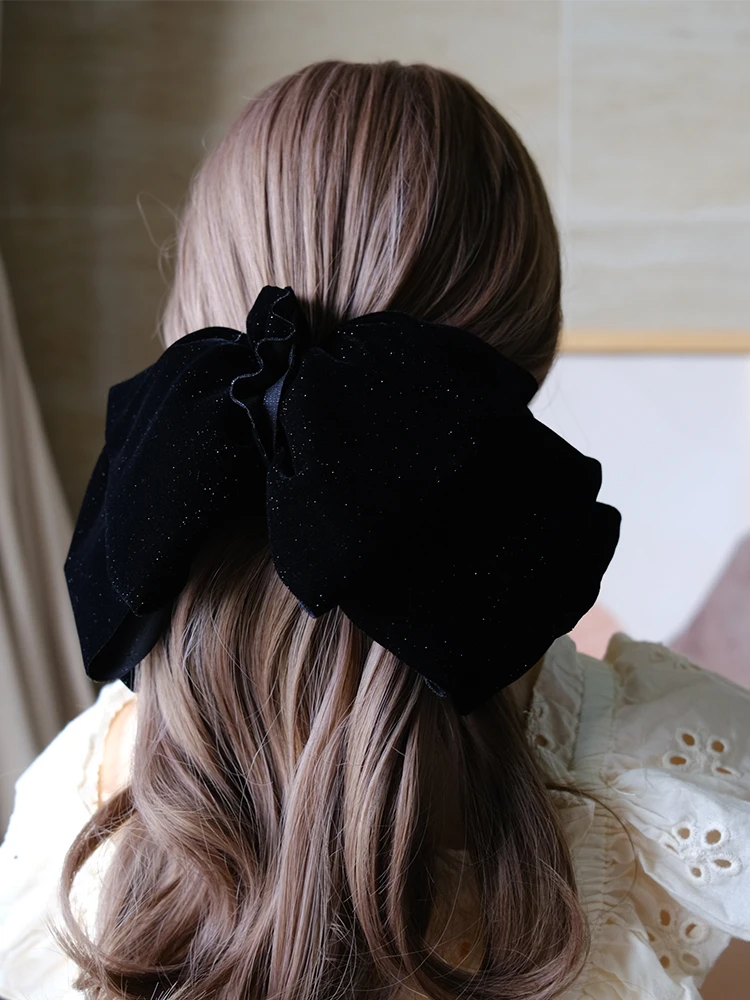 New Fashion Oversize Bow Hair Clip Velvet Hairpin for Women Girls Ribbon Barrette Bow Print clip Headwear Hair Accessories Hot