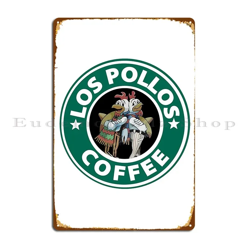 Los Pollos Coffee Metallschilder Kino-Designs Wanddekoration Wohnzimmer Blechschild Poster