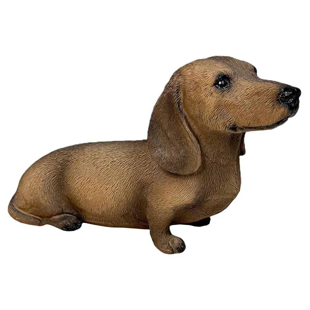 Dachshund Ornaments Home Decorations Resin Crafts Simulation Dog Figure Desktop Puppy Painted Animal Model Sculpture