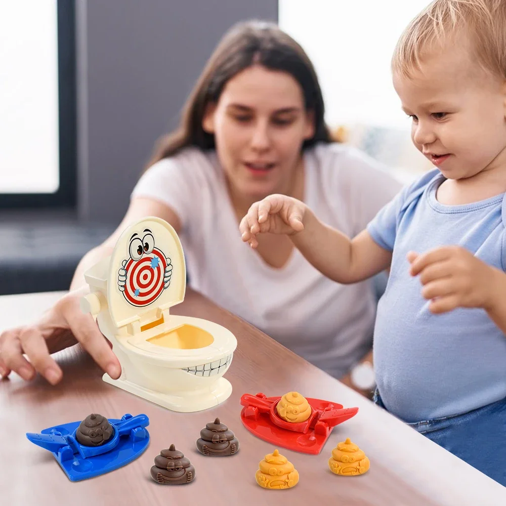 Catapulta banheiro cocô brinquedos jogos de mesa reunião jogo interação duas pessoas crianças simulação educacional precoce