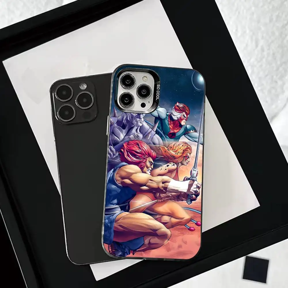 حافظة هاتف T-ThunderCats-S C-CARTOON لهاتف iPhone 16,15,14,13,12,11,Mini,Pro,SE,MAX غطاء أبيض غير لامع مقاوم للصدمات