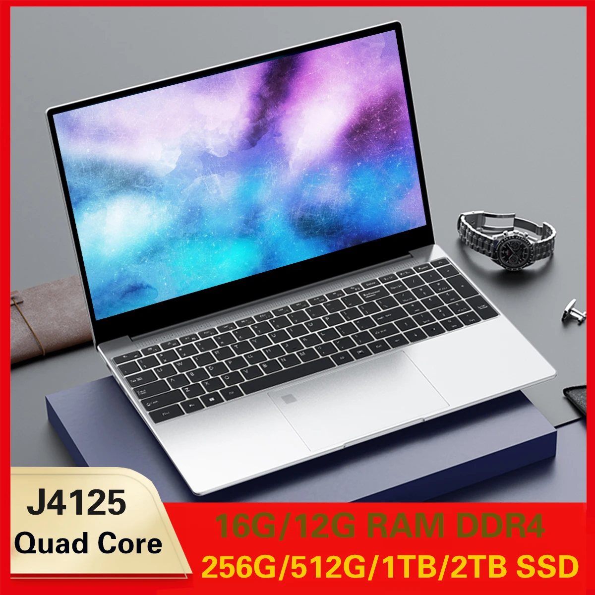 Ordenador portátil de 12 GB de RAM, pantalla FHD SSD de 512G/1TB/2TB, USB 3,0, Windows, Netbook, procesador Intel Quad Core, reconocimiento de huellas dactilares, WIFI 5G