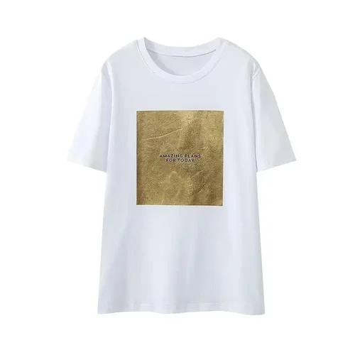 Imagen 2 del producto Camiseta de manga corta para mujer, Tops, ropa de calle Y2k, camisas, blusa de moda para mujer, camiseta de verano 2023 para mujer