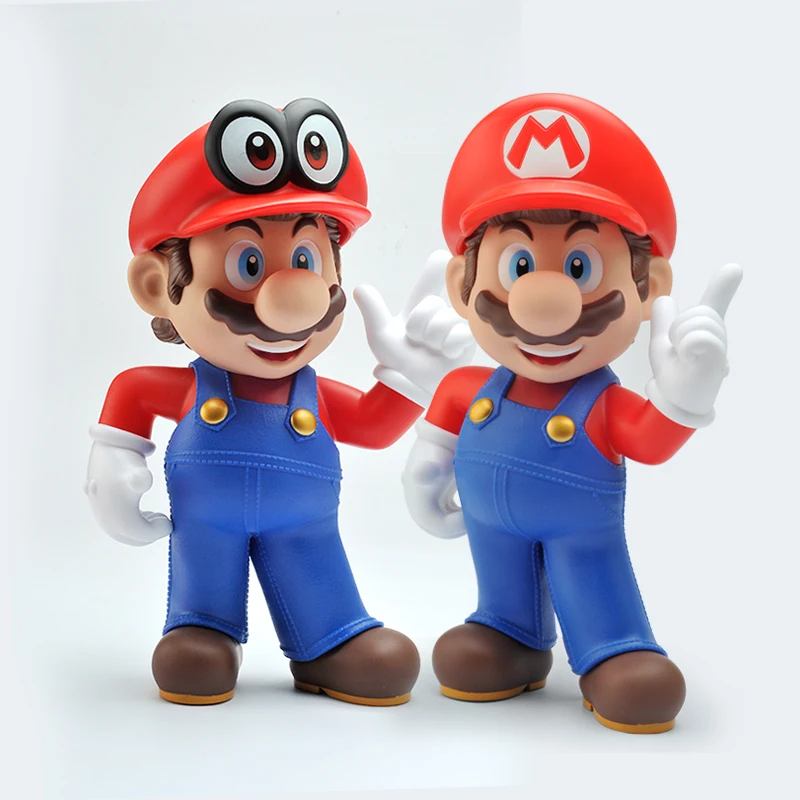 40cm Large size Anime super mario brothers Series Action Figure Hat can be removed PVC Toy Model Kids Birthday Collectible Gifts