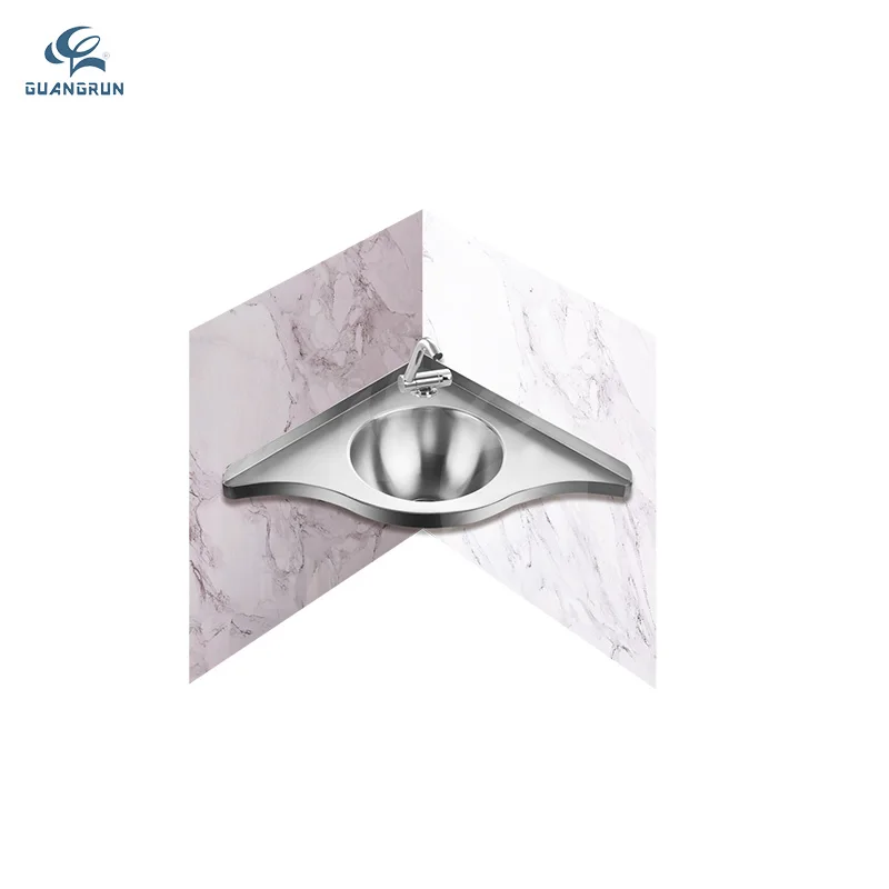 حوض غسيل زاوية من الفولاذ المقاوم للصدأ لـ RV متنقل قافلة مستشفى المدرسة المراحيض العامة ملحقات الحمام الخارجية #4