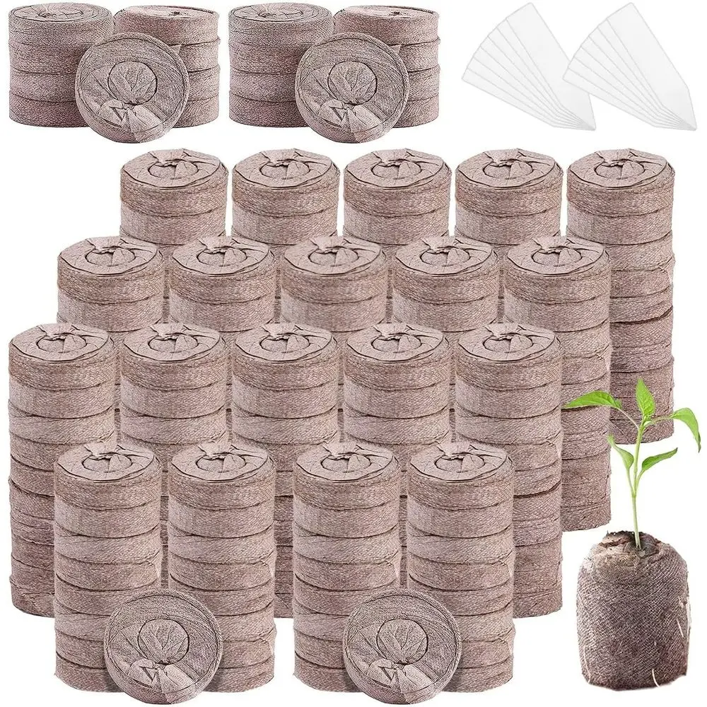 200 Pcs Peat Pellets - 30mm Seeds Starting Plugs, Compressed Soil Blocks, Plant Pods Bulk or Seedling Planting Herbs, Lower Vege