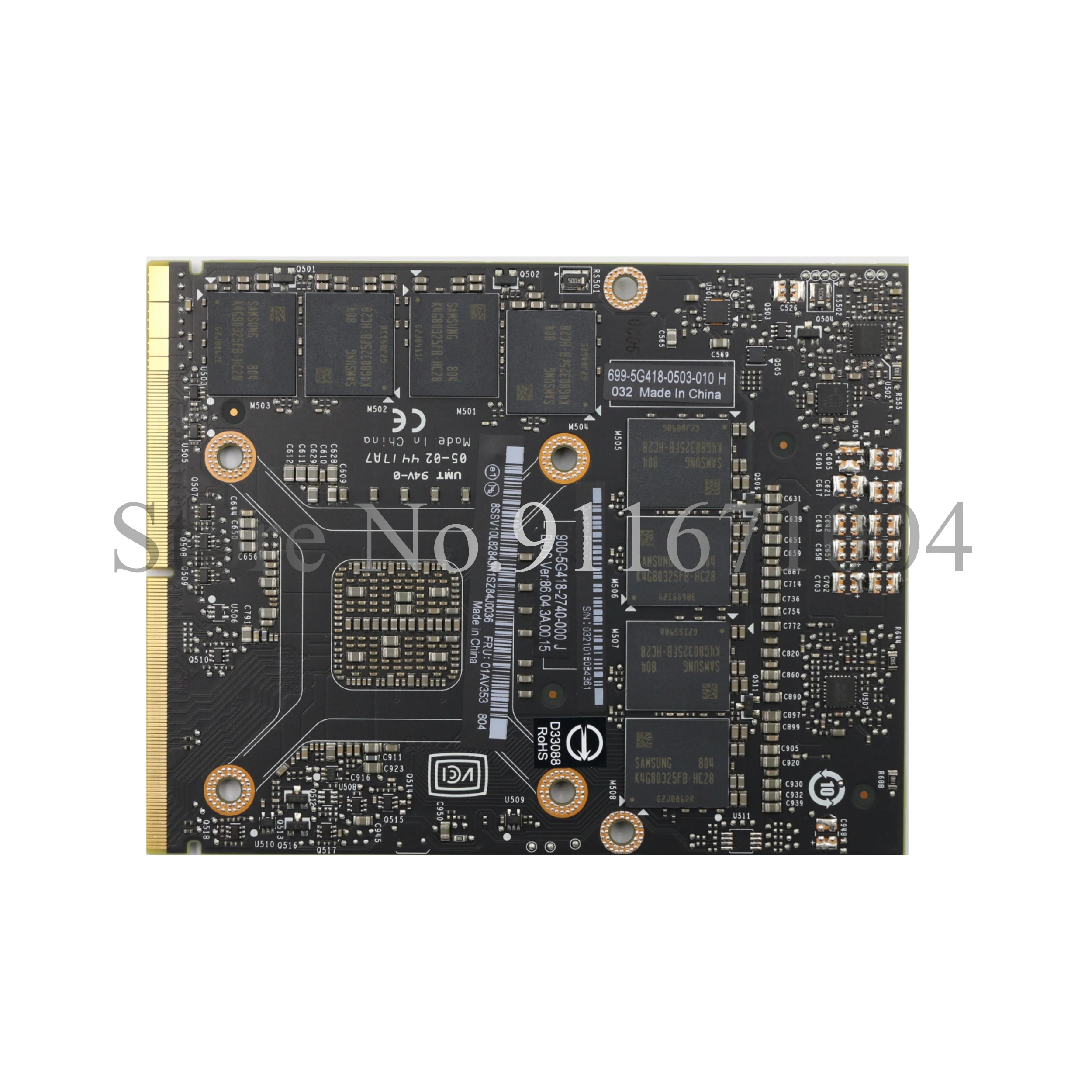 Original FRU: 01AV353 For Lenovo ThinkPad P71 Video Graphic Card VGA board Quadro P5000 16GB MXM N17E-Q5-A1 GDDR5