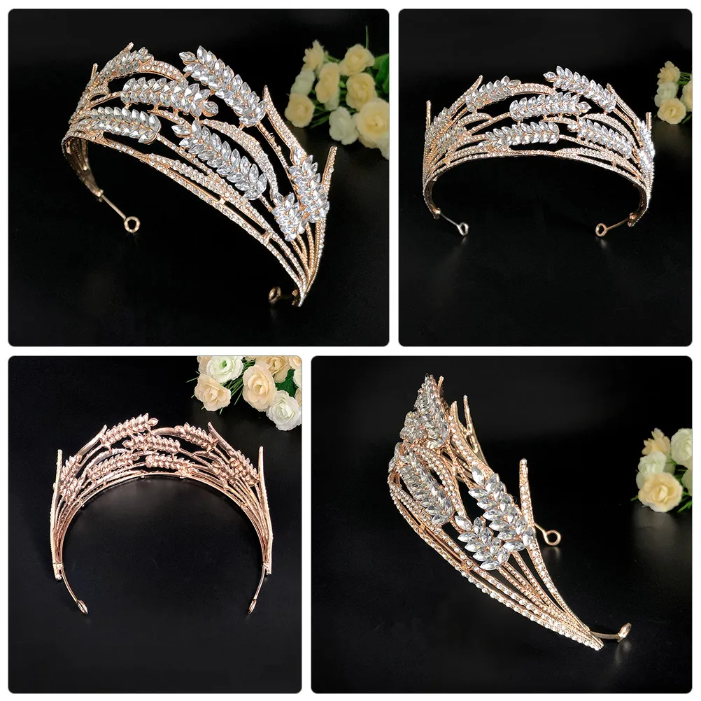 

1Pcs Wedding Crown Headdress Baroque Style Bride Tiara Dress Shiny Hairpiece Elegant Banquet Wedding Decor Bride Crown