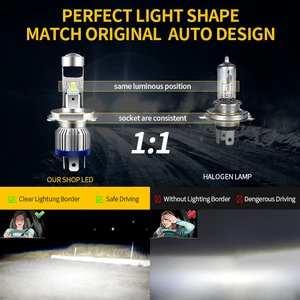 1 Stück Canbus für Yamaha Virago Royale 250 535 700 750 1000 H4 HS1 9003 Motorrad LED LED FAROL HI/LO Schwarze Lampe 6800LM 8 Hauptverkauf Leuchtturm Virago - №3