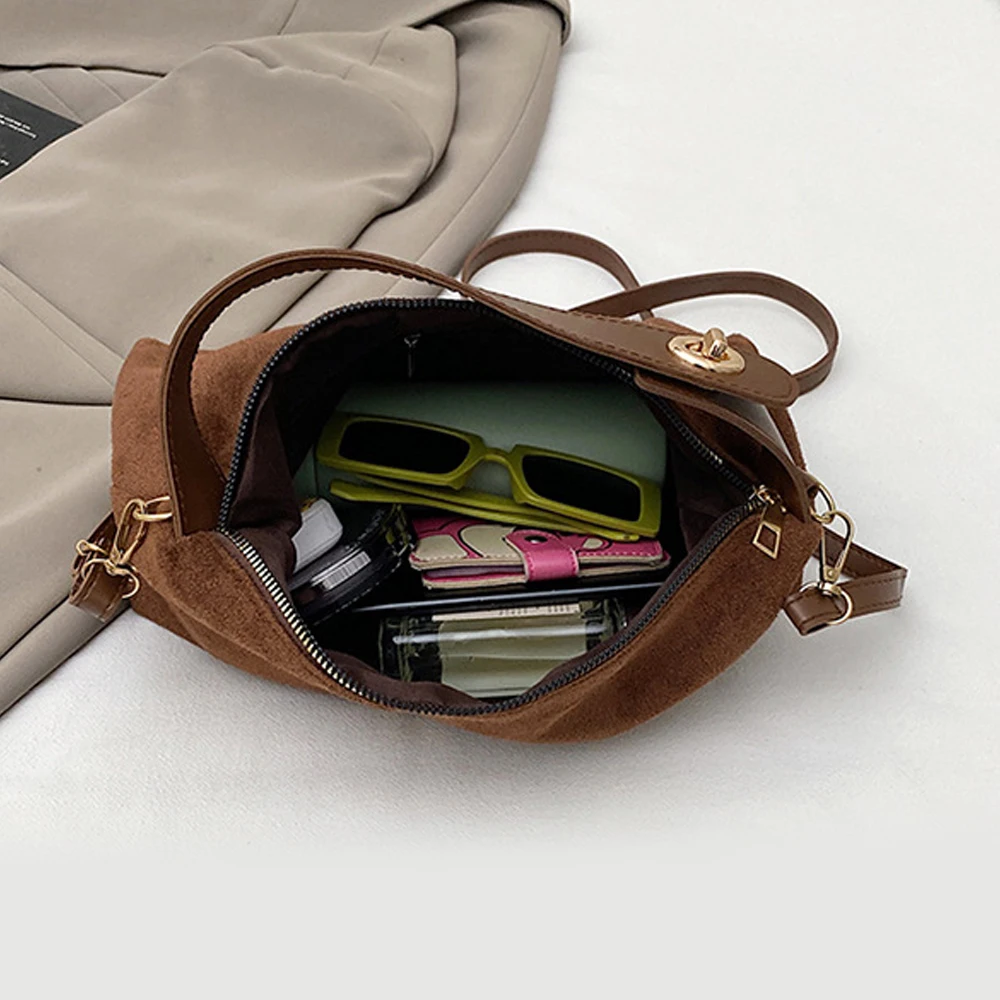 Damen-Umhängetasche, hochwertige Handtasche aus Kunstwildleder, geräumige, schlichte Umhängetasche für den täglichen Gebrauch, modische und vielseitige Tragetasche. – Detail 3