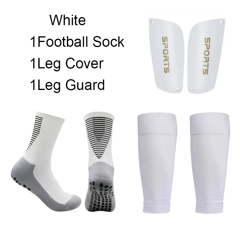 3 Piece Set Men Women New Leg Guard Anti Slip Football Socks Sports Fitness Sweat Absorbent Breathable Soccer Socks Leg Cover