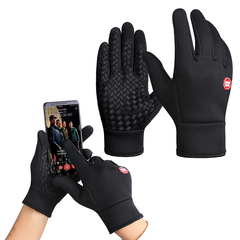 1 زوج قفازات لمس مقاومة للماء المضادة للانزلاق الدافئة الرياضة في الهواء الطلق قفازات للنساء الدراجات التنزه التزلج على الجليد التخييم #5